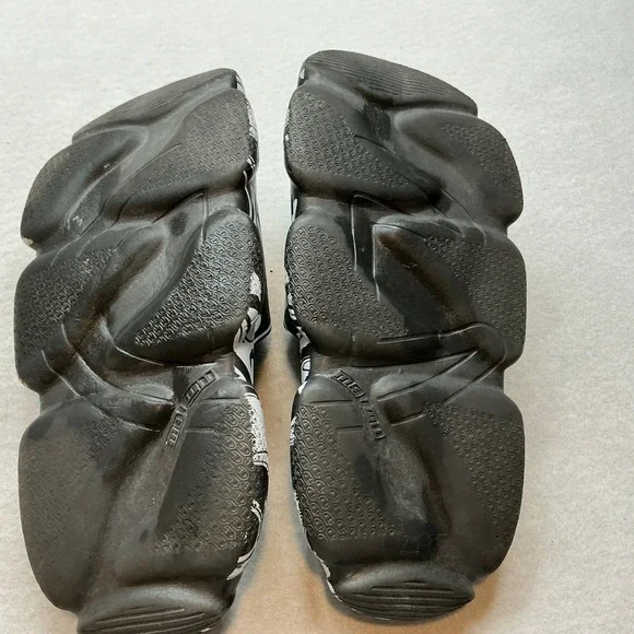 Champion IPO Warped Slides Black White Marble Swirl Sandals Mens Size 13 - Picture 10 of 14